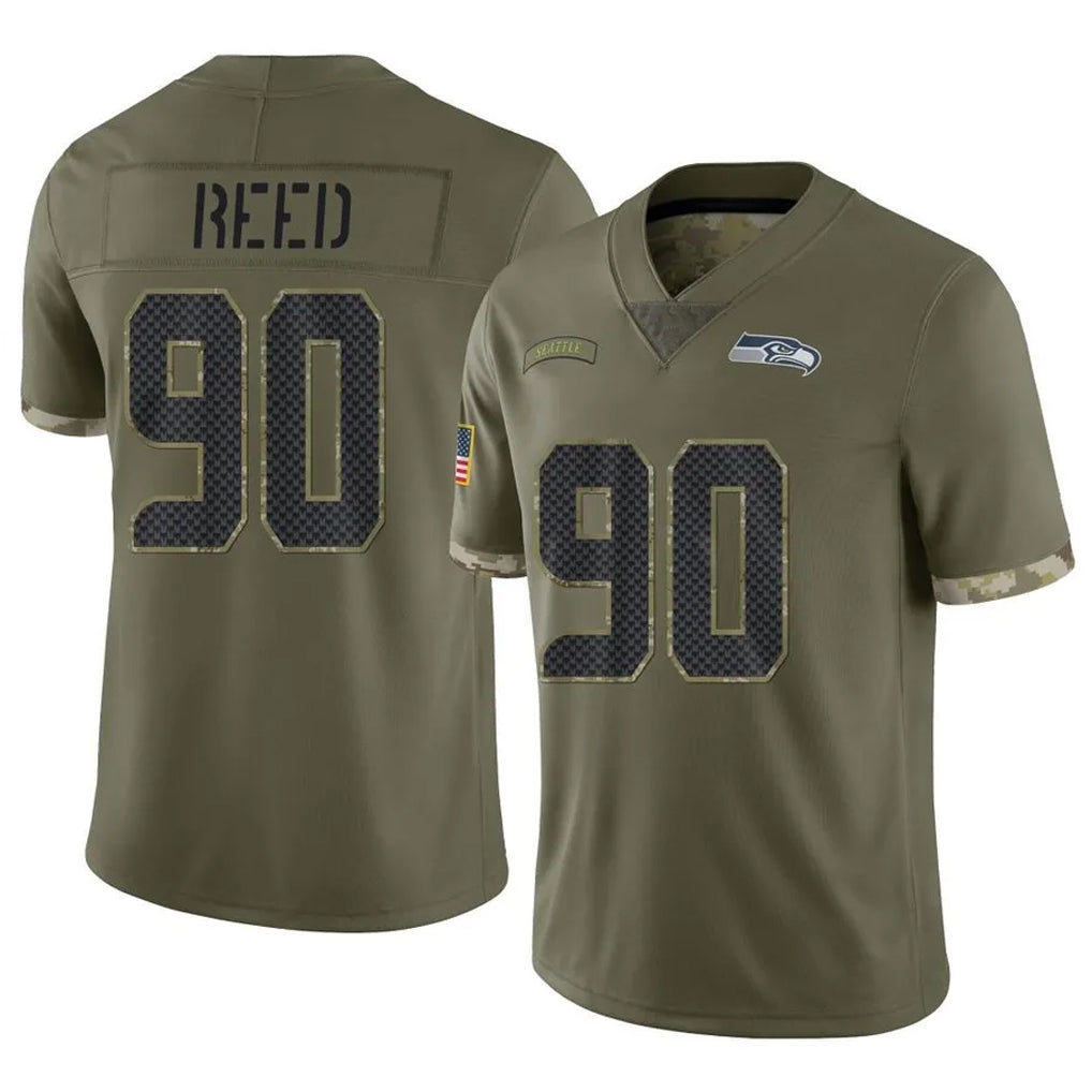 vanessashop S.Seahawks #90 Jarran Reed Player Olive Limited Salute To Service Home Game Stitched Jerseys