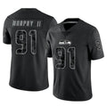 vanessashop S.Seahawks #91 Byron Murphy II Player Black Limited Reflective Home Game Stitched Jerseys