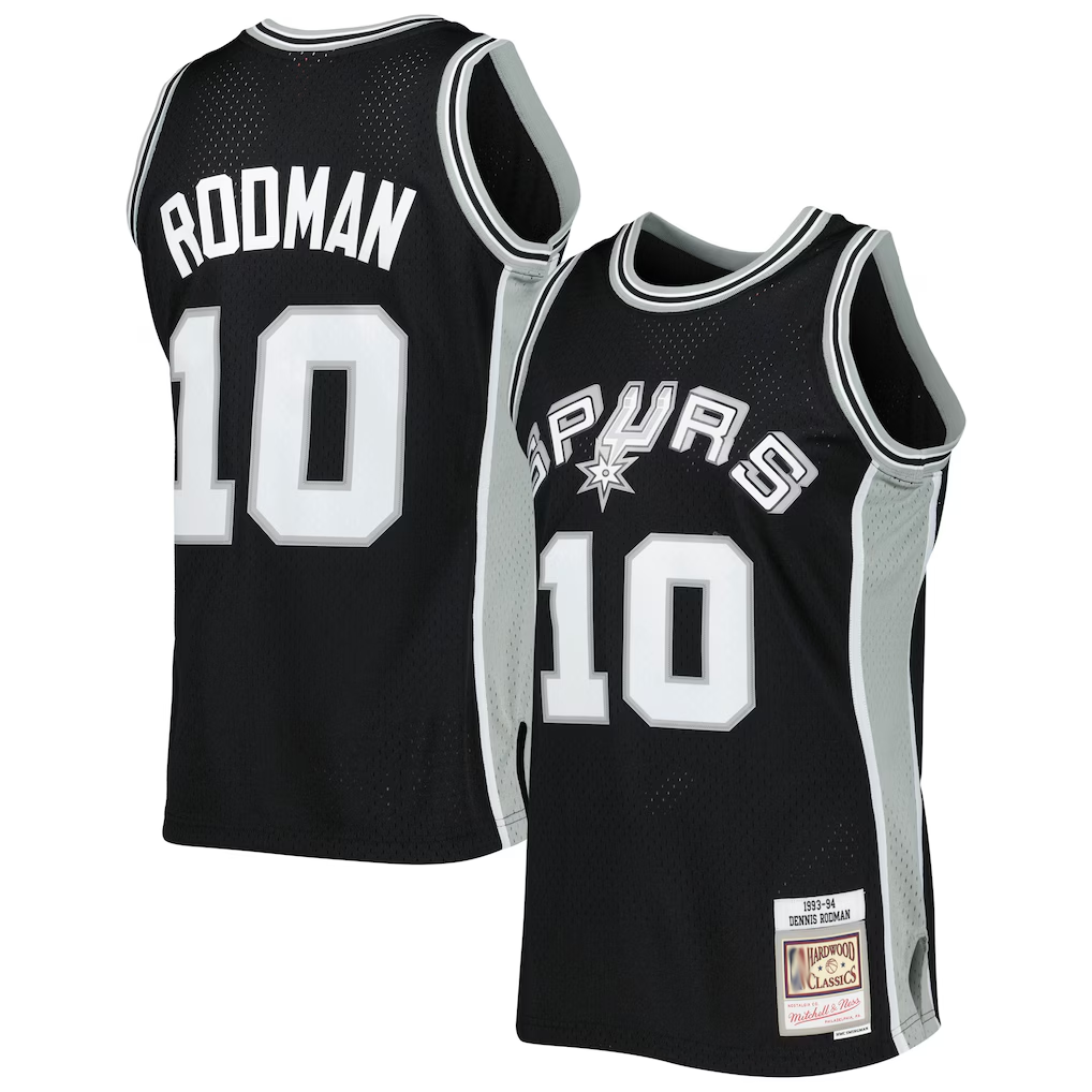Vanessashop SA.Spurs #10 Dennis Rodman Mitchell & Ness Black 199394 Hardwood Classics Swingman Jerseys
