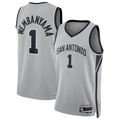 Vanessashop SA.Spurs #1 Victor Wembanyama Silver Swingman Jerseys - Statement Edition