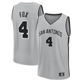 Vanessashop SA.Spurs #4 De'Aaron Fox Fanatics Silver Fast Break Jerseys - Statement Edition