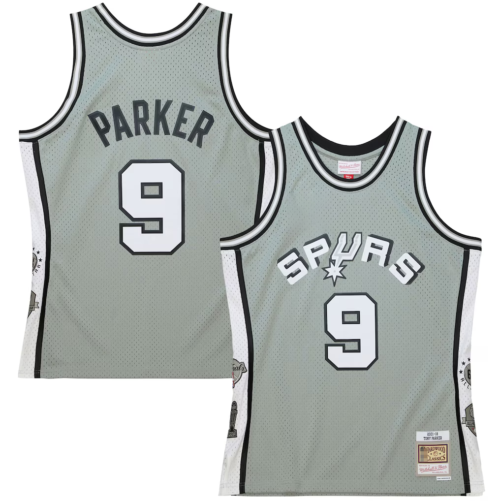 Vanessashop SA.Spurs #9 Tony Parker Mitchell & Ness Gray Hall of Fame Class of 2023 Throwback Swingman Jerseys