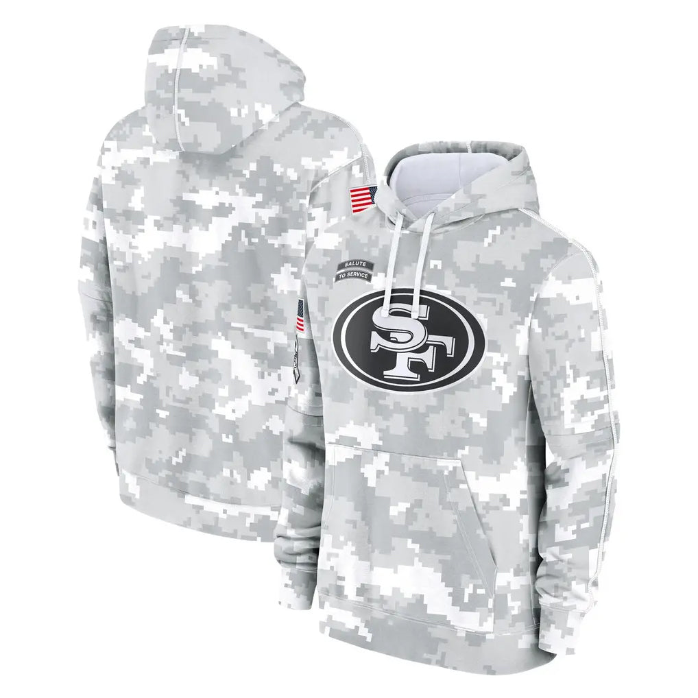 Vanessashop SF.49ers Arctic Camo Limited Salute to Service Pullover Hoodies Game Blank Player Stitched Jerseys