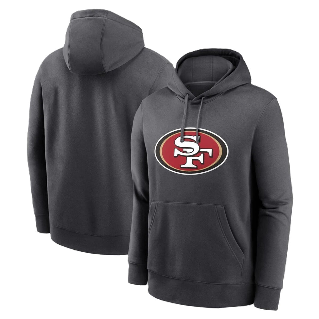 Vanessashop SF.49ers Gray Pullover Hoodies Home Game Blank Player Stitched Jerseys