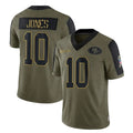Vanessashop SF.49ers #10 Mac Jones Player Olive Salute To Service Limited Game Stitched Jerseys
