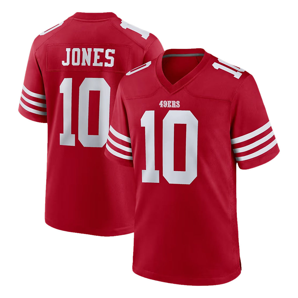 Vanessashop SF.49ers #10 Mac Jones Player Red Game Home Stitched Jerseys