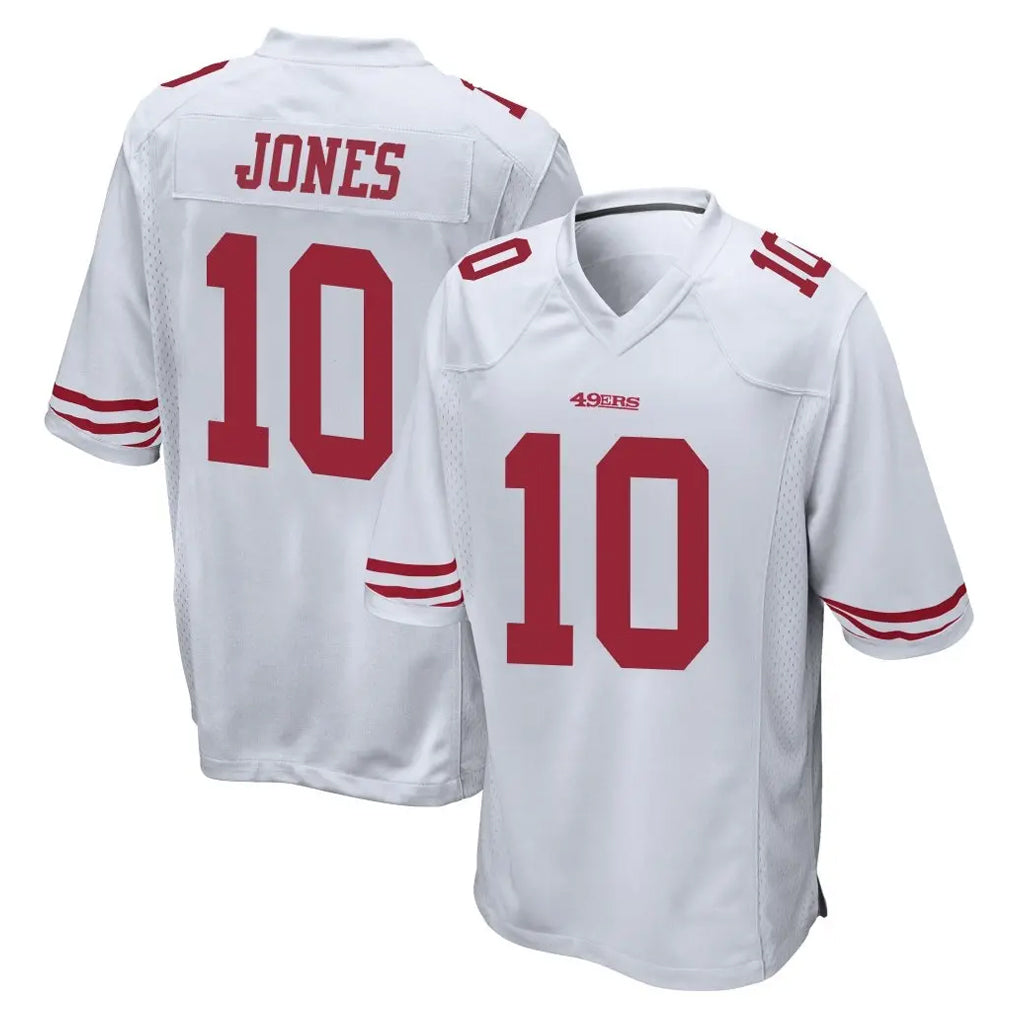 Vanessashop SF.49ers #10 Mac Jones Player White Home Game Stitched Jerseys