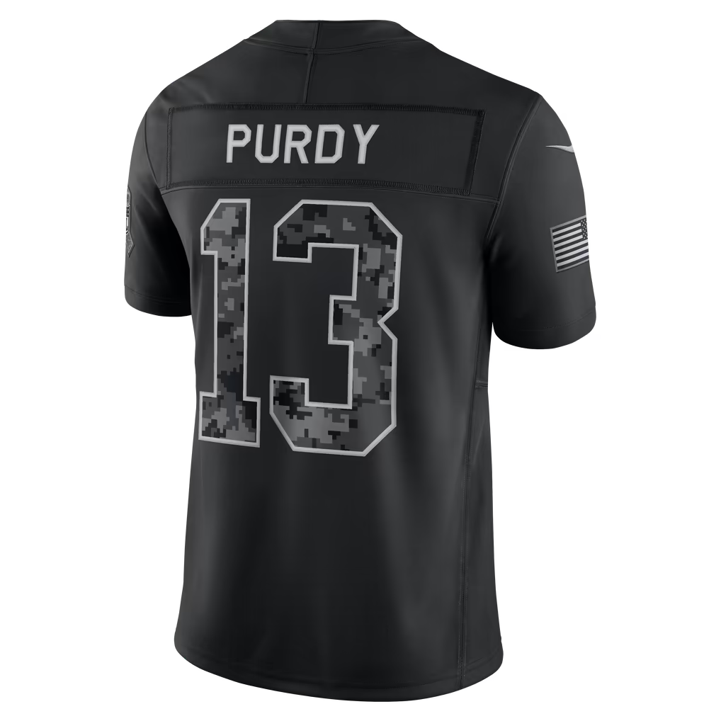 vanessashop  SF. 49ers #13 Brock Purdy Black 2026 Salute to Service Stitched Limited Jersey