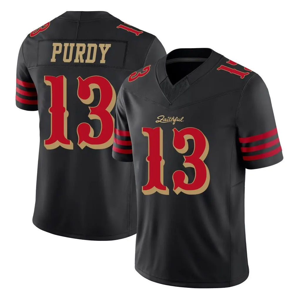 Vanessashop SF.49ers #13 Brock Purdy Player Black Limited Rivalries Collection Home Game Stitched Jerseys