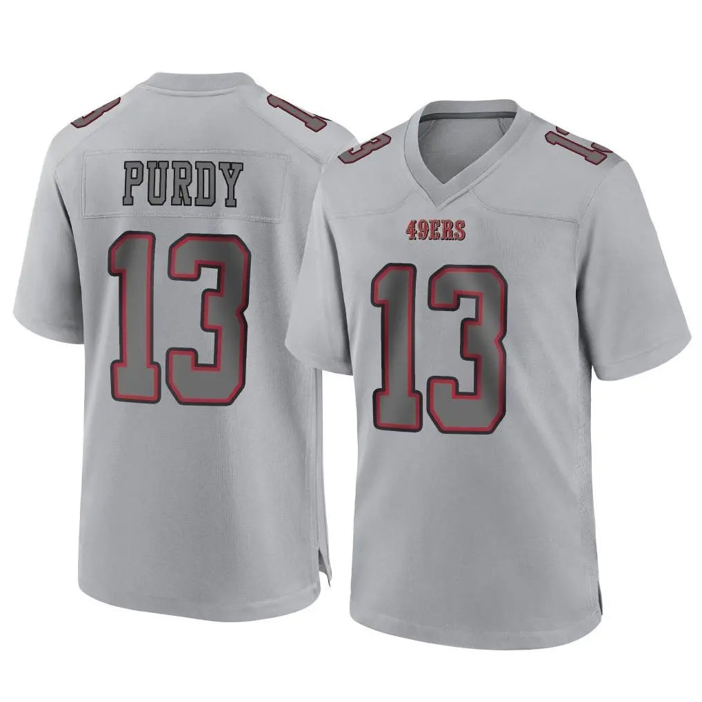Vanessashop SF.49ers #13 Brock Purdy Player Gray Atmosphere Fashion Home Game Stitched Jerseys