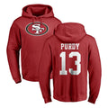 Vanessashop SF.49ers #13 Brock Purdy Player Red LOGO Pullover Hoodies Home Game Stitched Jerseys