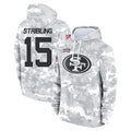 Vanessashop SF.49ers #15 De'Zhaun Stribling Player Arctic Camo Limited Salute to Service Pullover Hoodies Game Stitched Jerseys