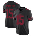 Vanessashop SF.49ers #15 De'Zhaun Stribling Player Black Alternate Limited Vapor Untouchable Home Game Stitched Jerseys