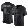 Vanessashop SF.49ers #15 De'Zhaun Stribling Player Black Limited Reflective Home Game Stitched Jerseys
