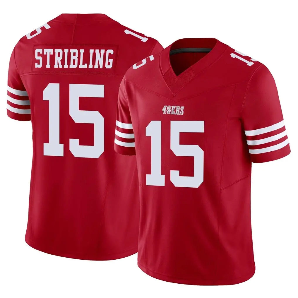 Vanessashop SF.49ers #15 De'Zhaun Stribling Player Red Limited Vapor F.U.S.E. Home Game Stitched Jerseys
