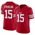 Vanessashop SF.49ers #15 De'Zhaun Stribling Player Red Limited Vapor F.U.S.E. Home Game Stitched Jerseys