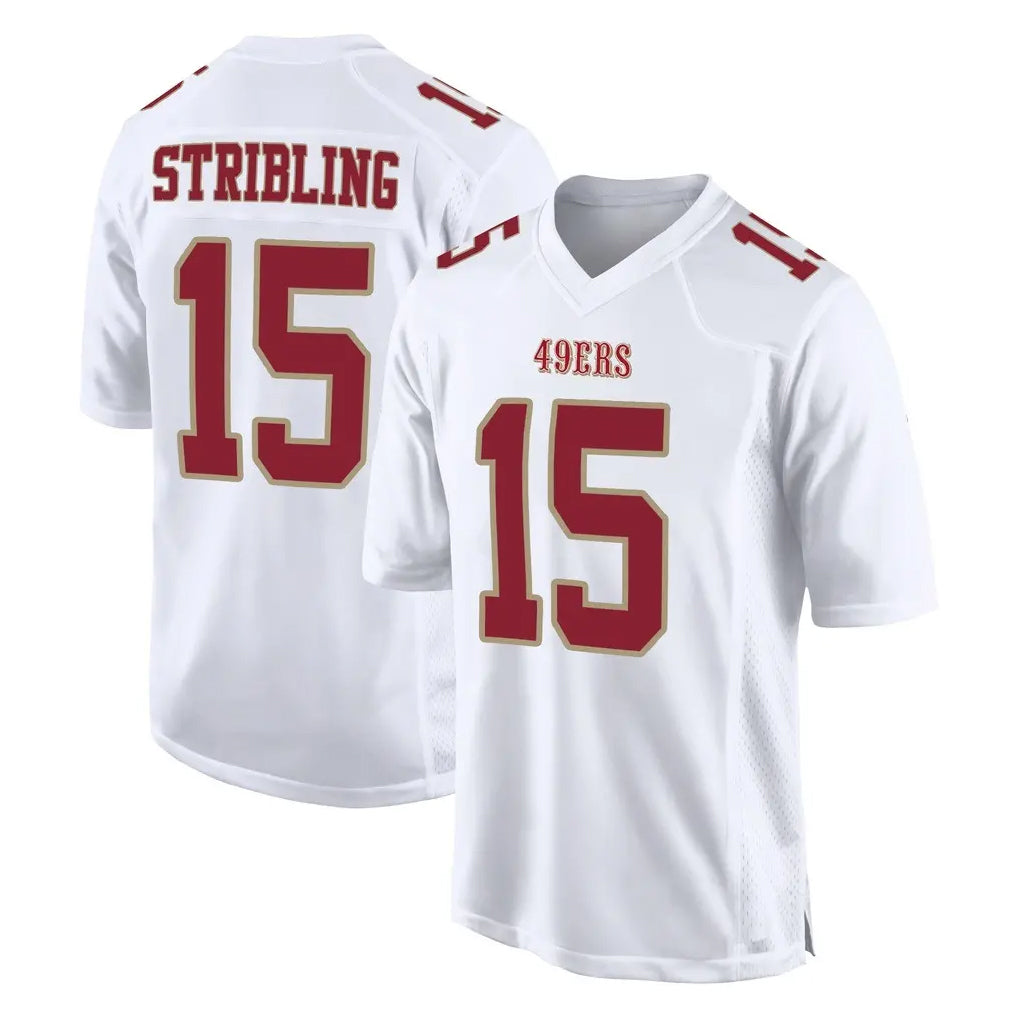 Vanessashop SF.49ers #15 De'Zhaun Stribling Player White Fashion Home Game Stitched Jerseys