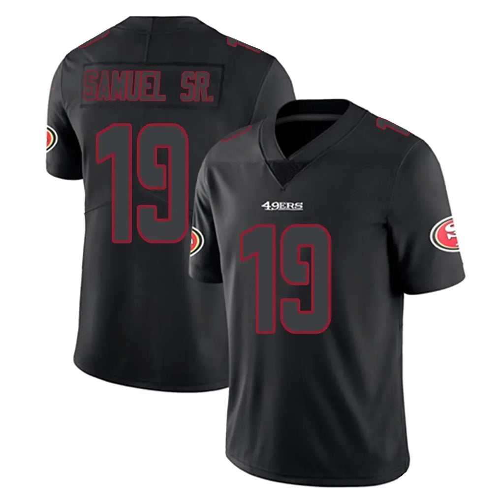Vanessashop SF.49ers #19 Deebo Samuel Sr. Player Black Impact Limited Home Game Stitched Jerseys