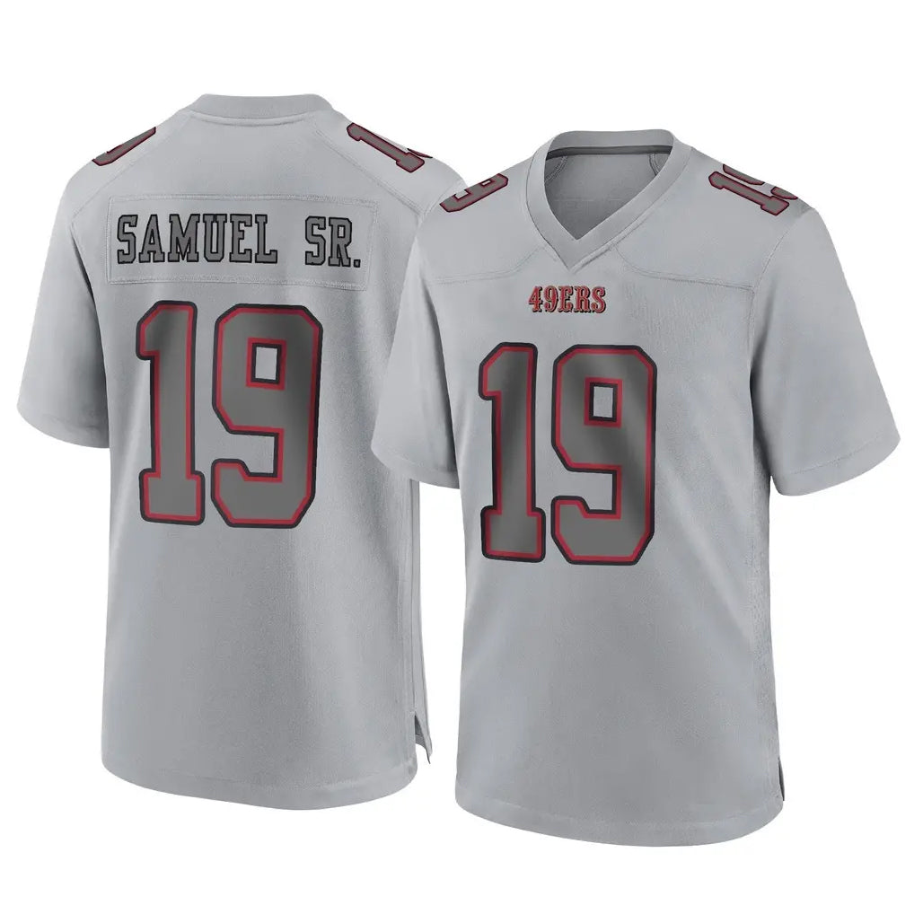 Vanessashop SF.49ers #19 Deebo Samuel Sr. Player Gray Atmosphere Fashion Home Game Stitched Jerseys