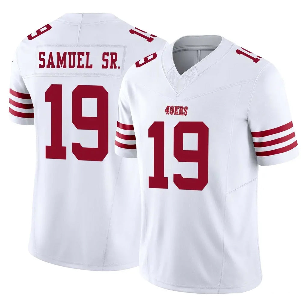 Vanessashop SF.49ers #19 Deebo Samuel Sr. Player White Limited Vapor F.U.S.E. Home Game Stitched Jerseys
