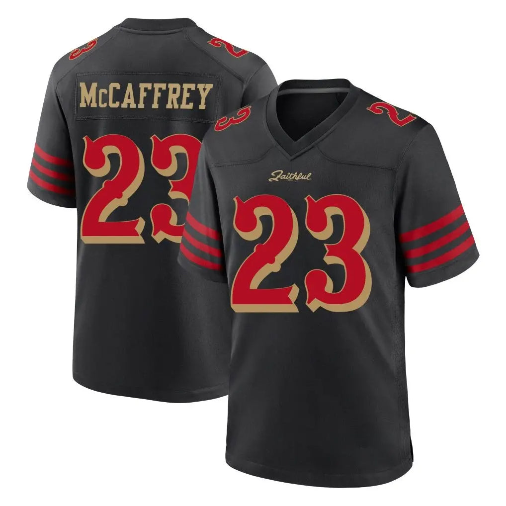 Vanessashop SF.49ers #23 Christian McCaffrey Player Black Rivalries Collection Home Game Stitched Jerseys