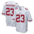 Vanessashop SF.49ers #23 Christian McCaffrey Player White Home Game Stitched Jerseys