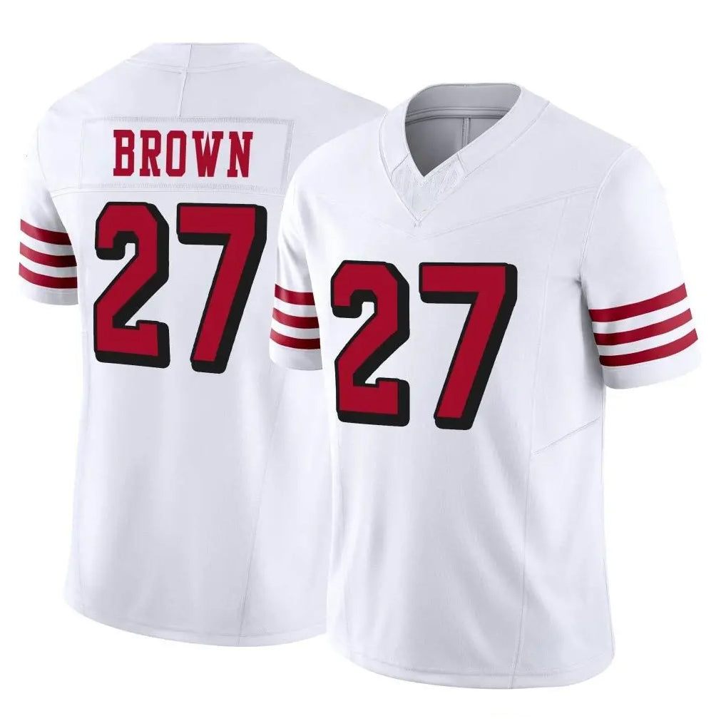 Vanessashop SF.49ers #27 Ji'Ayir Brown Player White Limited Alternate Vapor F.U.S.E. Home Game Stitched Jerseys