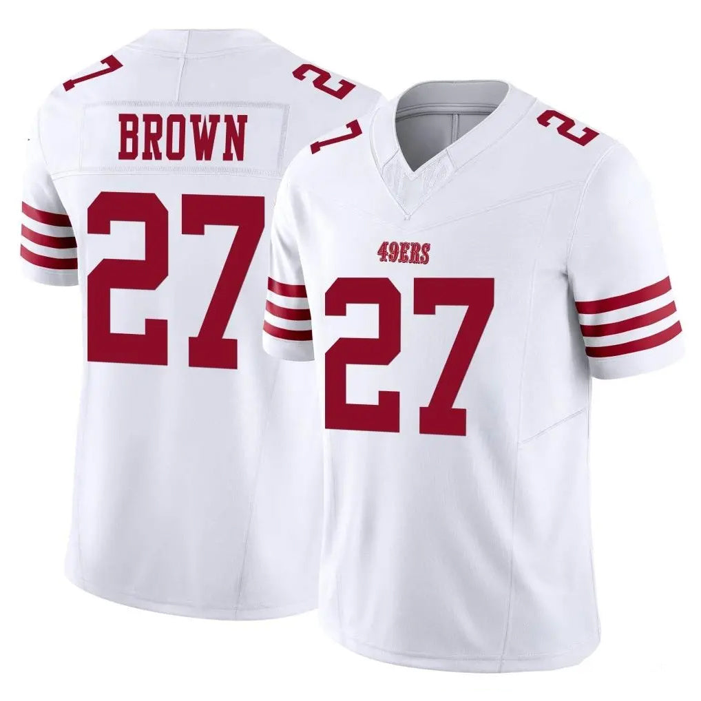 Vanessashop SF.49ers #27 Ji'Ayir Brown Player White Limited Vapor F.U.S.E. Home Game Stitched Jerseys