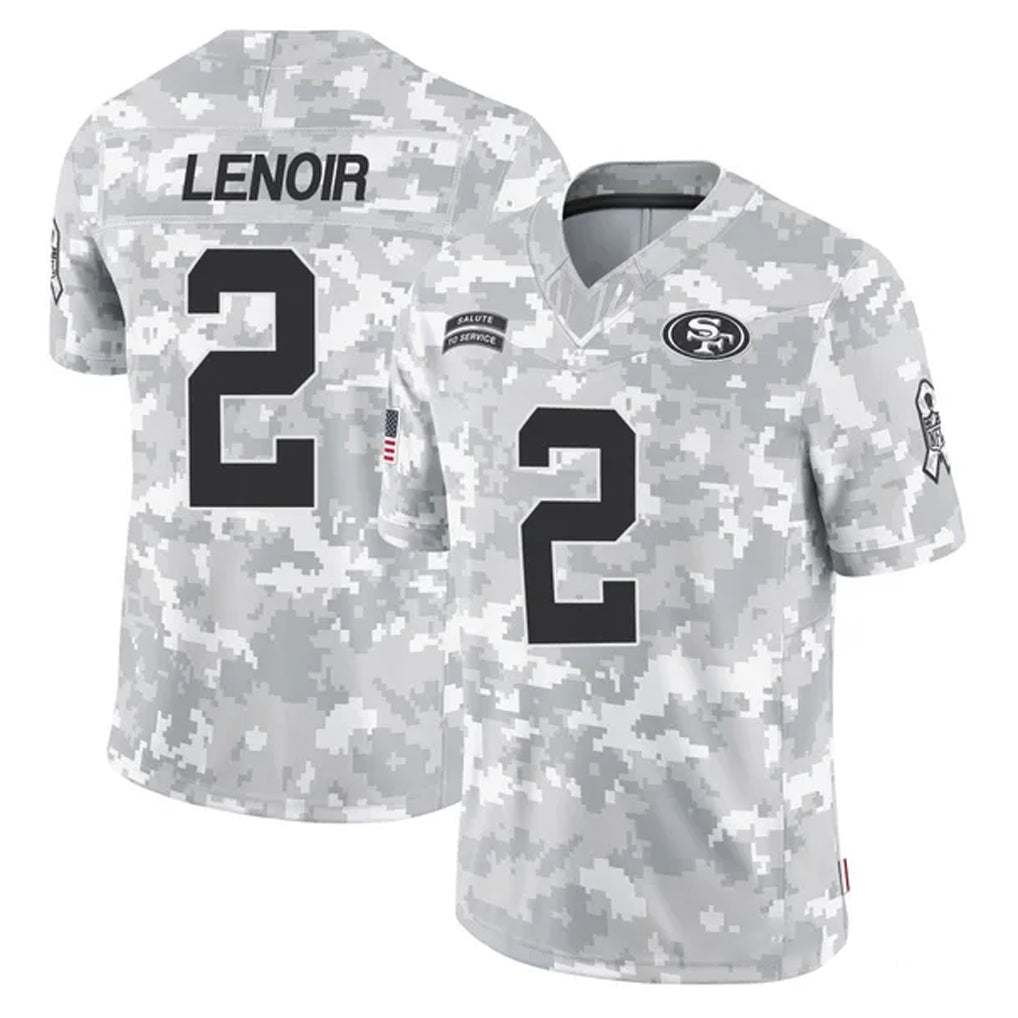 Vanessashop SF.49ers #2 Deommodore Lenoir Player Arctic Camo Limited Salute To Service Home Game Stitched Jerseys