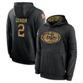 Vanessashop SF.49ers #2 Deommodore Lenoir Player Black Salute to Service Sideline Performance Pullover Hoodies Home Game Stitched Jerseys