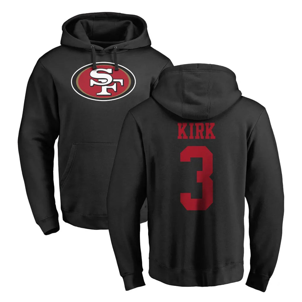 Vanessashop SF.49ers #3 Christian Kirk Player Black LOGO Pullover Hoodies Home Game Stitched Jerseys