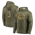 Vanessashop SF.49ers #3 Christian Kirk Player Olive Salute to Service Pullover Hoodie Home Game Stitched Jerseys