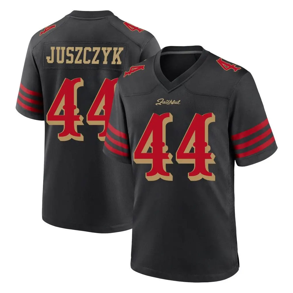 Vanessashop SF.49ers #44 Kyle Juszczyk Player Black Rivalries Collection Home Game Stitched Jerseys