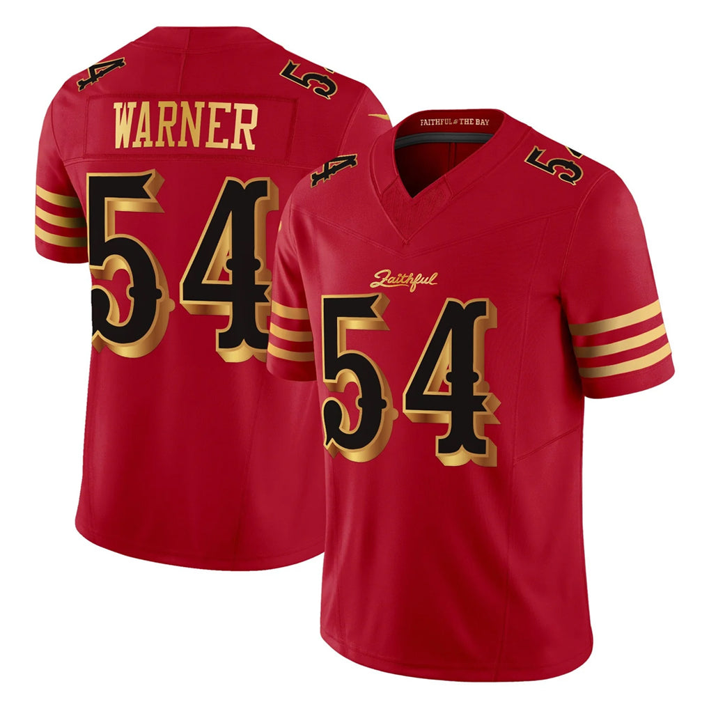 Vanessashop SF.49ers #54 Fred Warner Player Red Rivalries Vapor Limited Home Game Stitched Jerseys