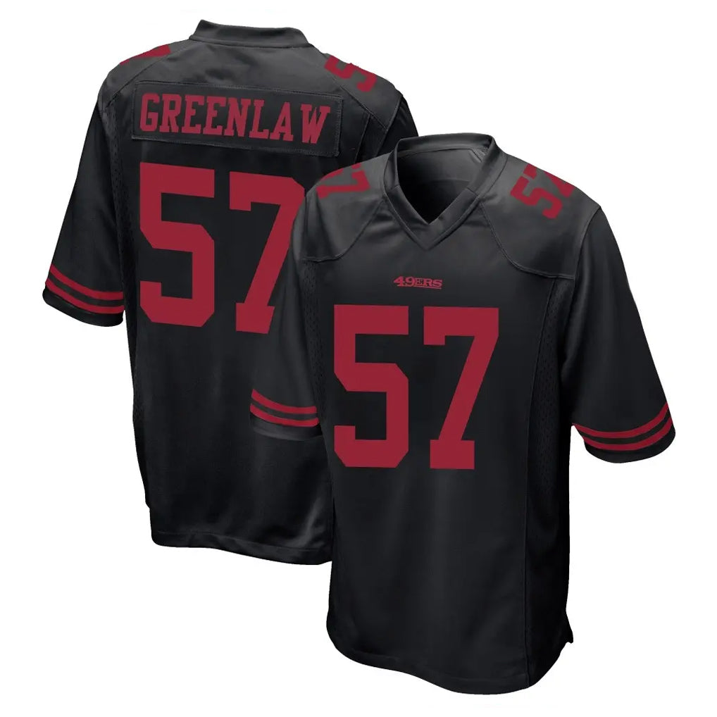 Vanessashop SF.49ers #57 Dre Greenlaw Player Black Alternate Home Game Stitched Jerseys