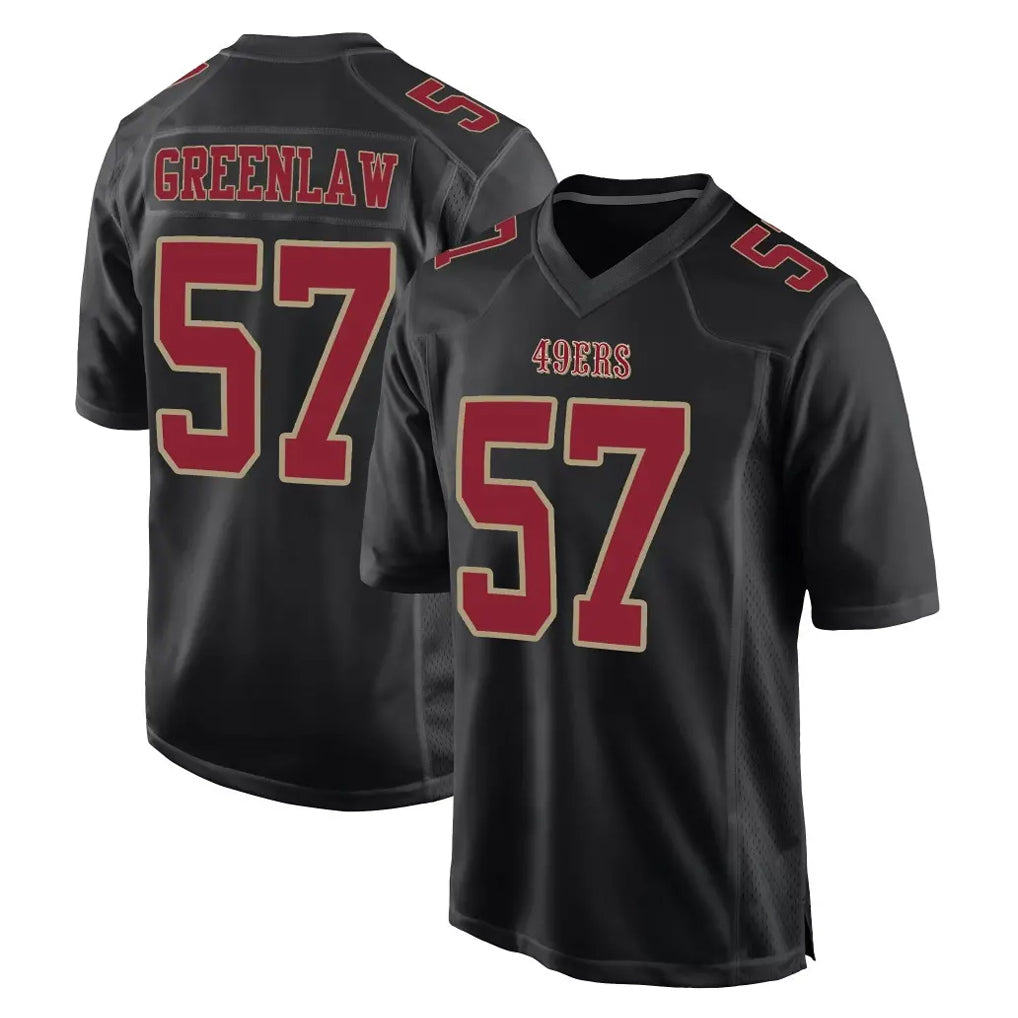 Vanessashop SF.49ers #57 Dre Greenlaw Player Black Fashion Home Game Stitched Jerseys