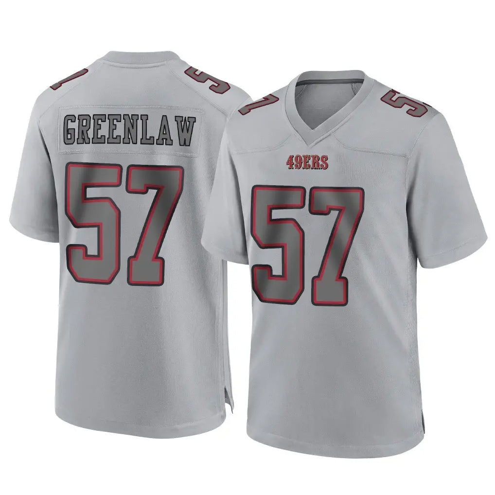 Vanessashop SF.49ers #57 Dre Greenlaw Player Gray Atmosphere Fashion Home Game Stitched Jerseys