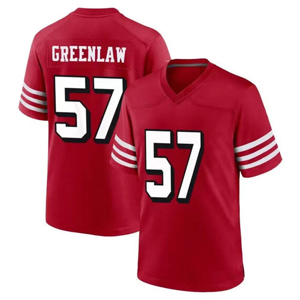 Vanessashop SF.49ers #57 Dre Greenlaw Player Red Limited Alternate Home Game Stitched Jerseys