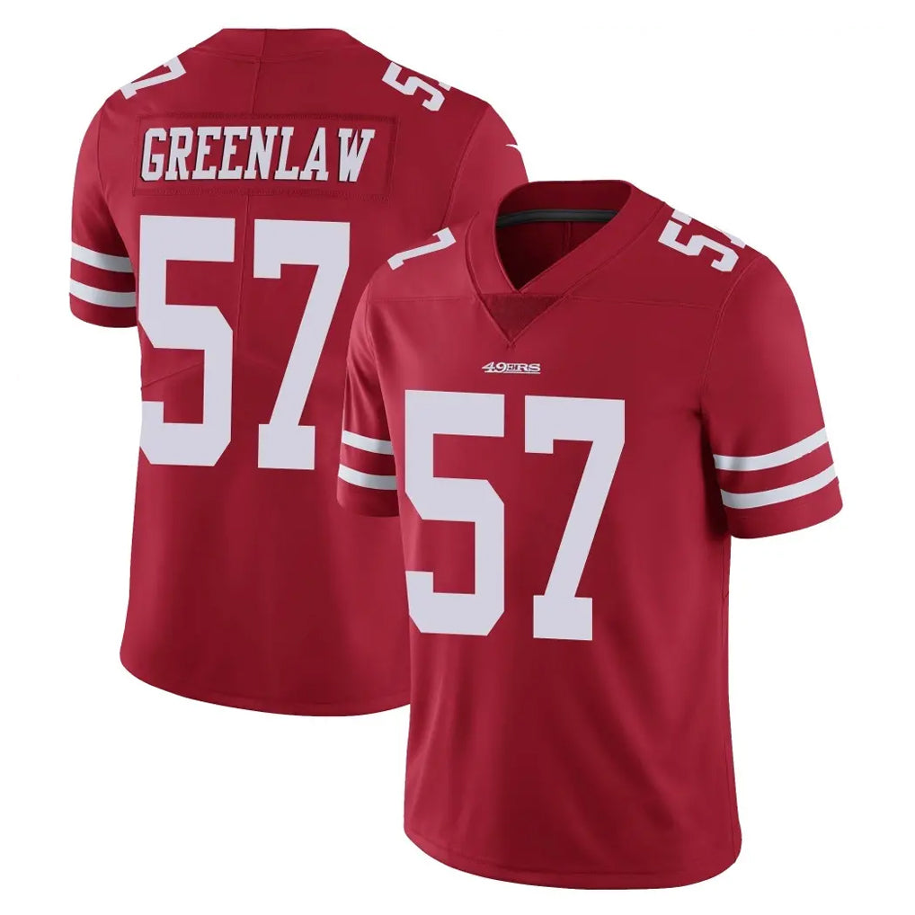 Vanessashop SF.49ers #57 Dre Greenlaw Player Red Limited Vapor Untouchable Home Game Stitched Jerseys