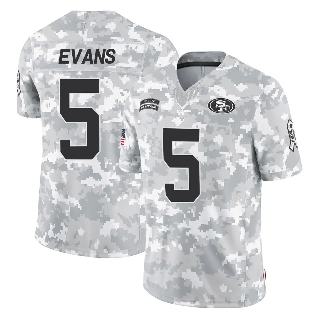 Vanessashop SF.49ers #5 Mike Evans Player Arctic Camo Limited Salute To Service Home Game Stitched Jerseys