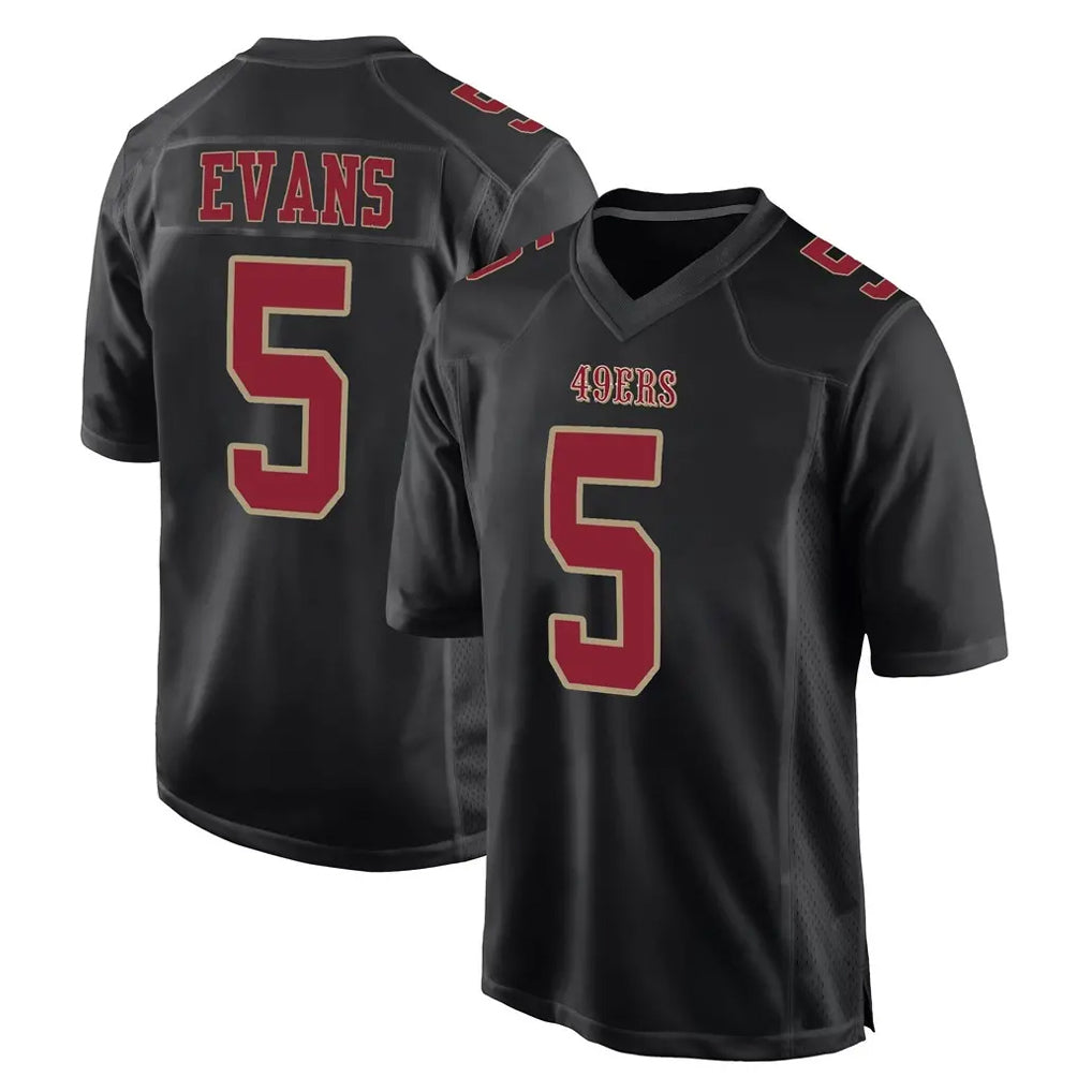 Vanessashop SF.49ers #5 Mike Evans Player Black Fashion Home Game Stitched Jerseys