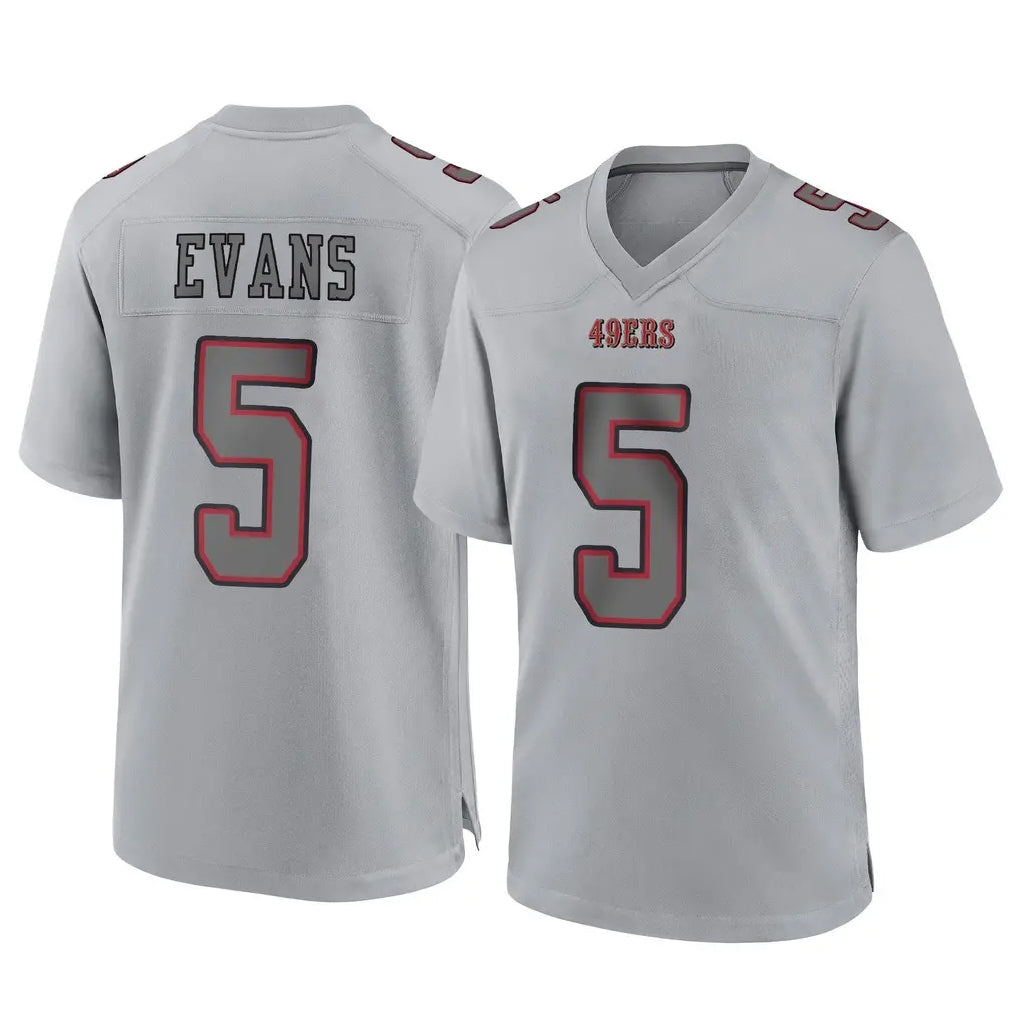 Vanessashop SF.49ers #5 Mike Evans Player Gray Atmosphere Fashion Home Game Stitched Jerseys