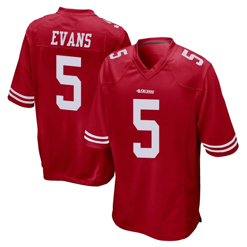 Vanessashop SF.49ers #5 Mike Evans Player Red Home Game Stitched Jerseys
