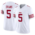 Vanessashop SF.49ers #5 Mike Evans Player White Limited Vapor F.U.S.E. Home Game Stitched Jerseys