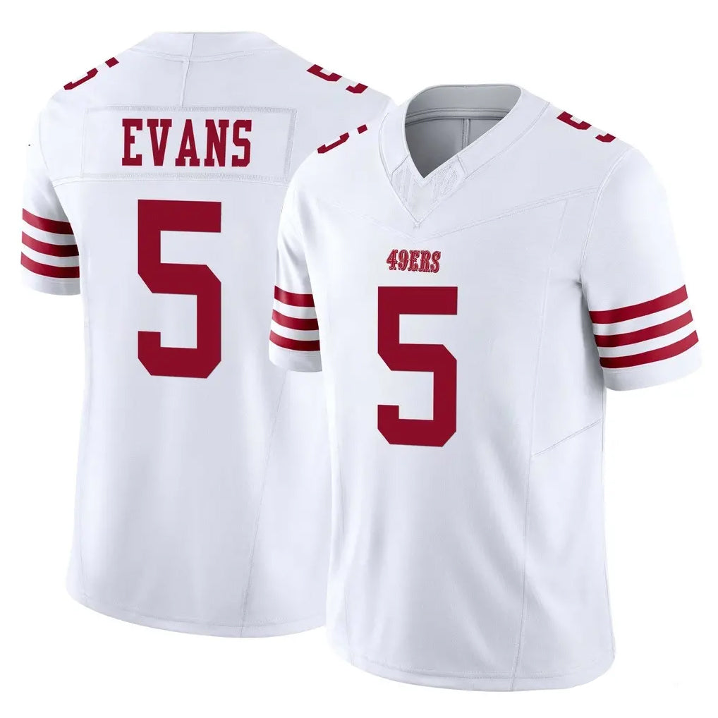 Vanessashop SF.49ers #5 Mike Evans Player White Limited Vapor F.U.S.E. Home Game Stitched Jerseys
