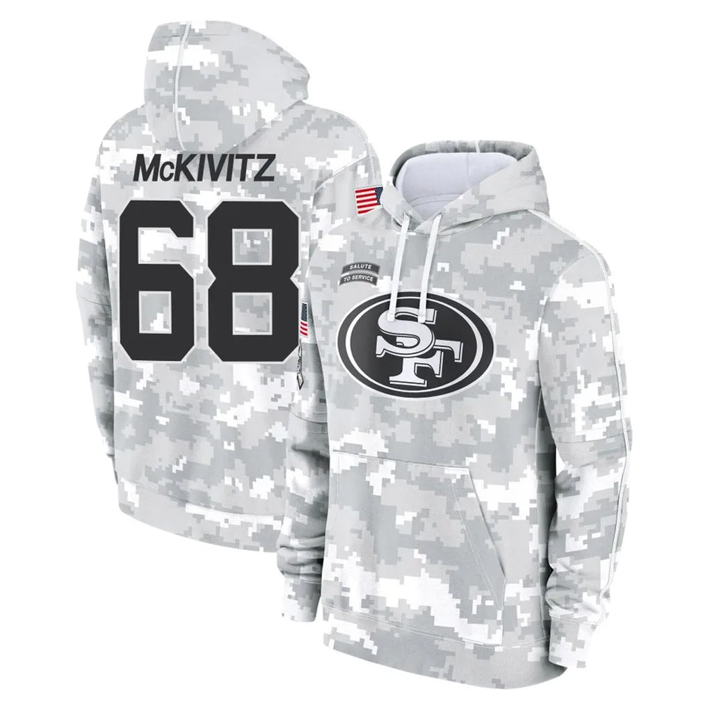Vanessashop SF.49ers #68 Colton McKivitz Player Arctic Camo Limited Salute to Service Pullover Hoodies Game Stitched Jerseys