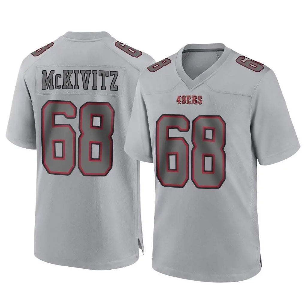Vanessashop SF.49ers #68 Colton McKivitz Player Gray Atmosphere Fashion Home Game Stitched Jerseys