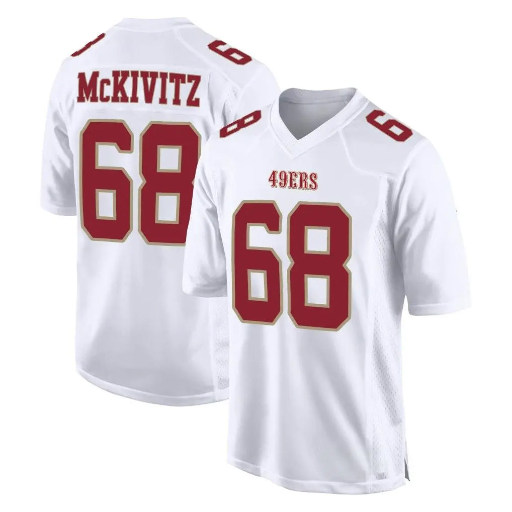 Vanessashop SF.49ers #68 Colton McKivitz Player White Fashion Home Game Stitched Jerseys