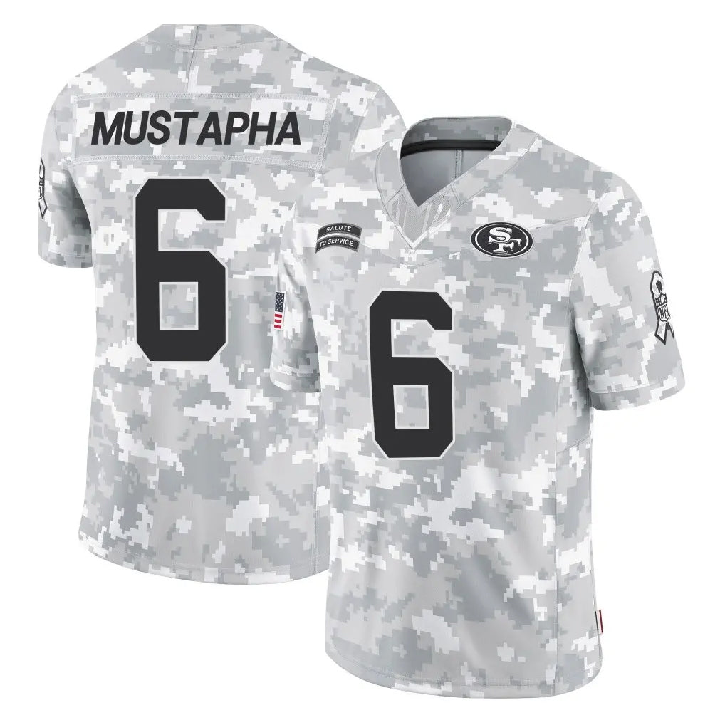 Vanessashop SF.49ers #6 Malik Mustapha Player Arctic Camo Limited Salute To Service Home Game Stitched Jerseys