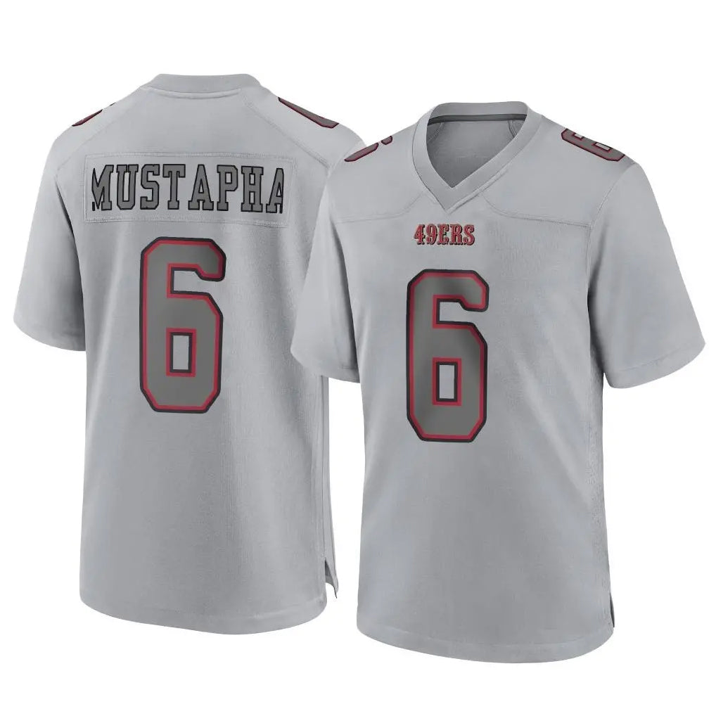 Vanessashop SF.49ers #6 Malik Mustapha Player Gray Atmosphere Fashion Home Game Stitched Jerseys